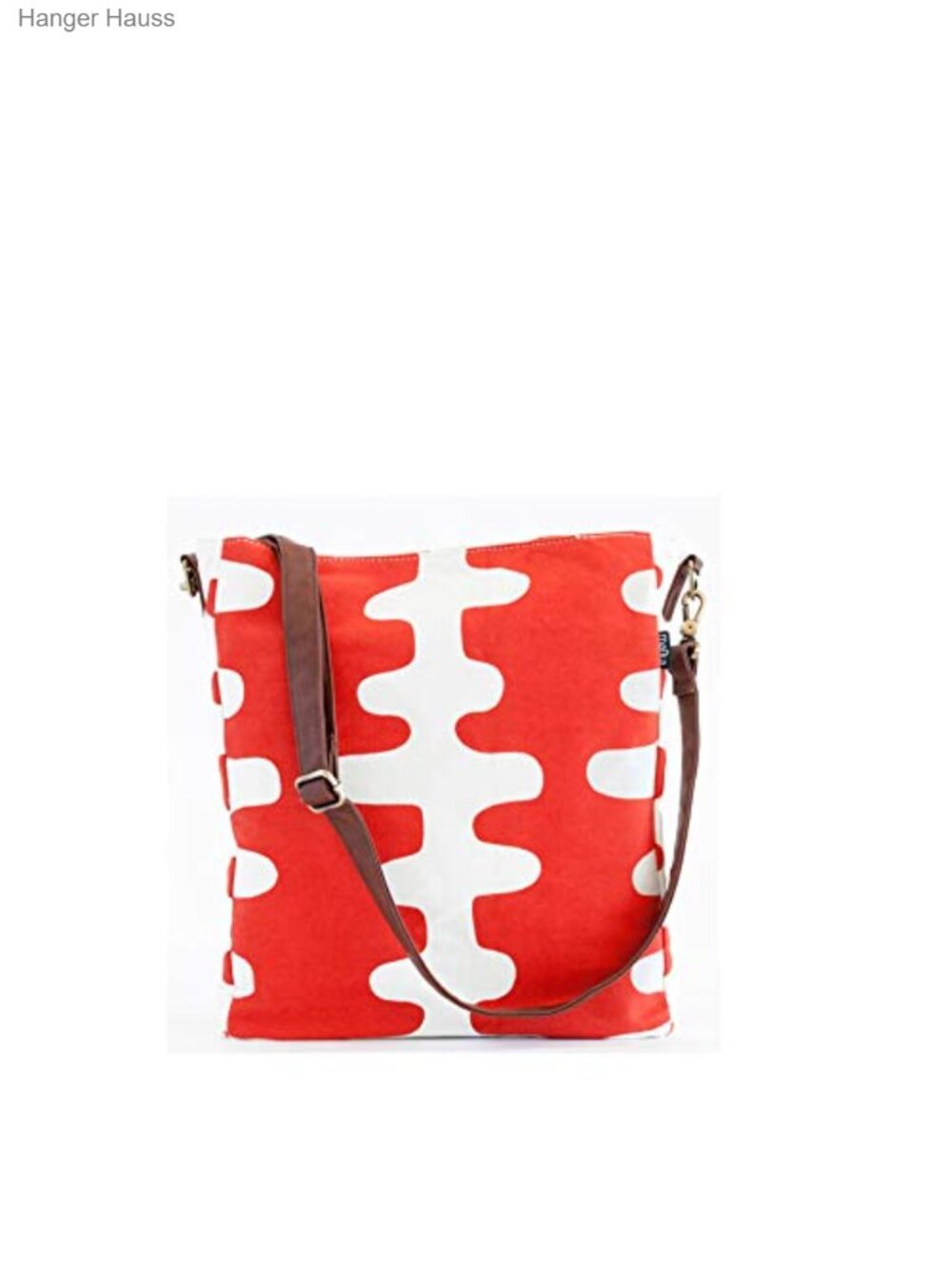 Recycled Canvas City Sling Crossbody Bag Vegan Leather Strap